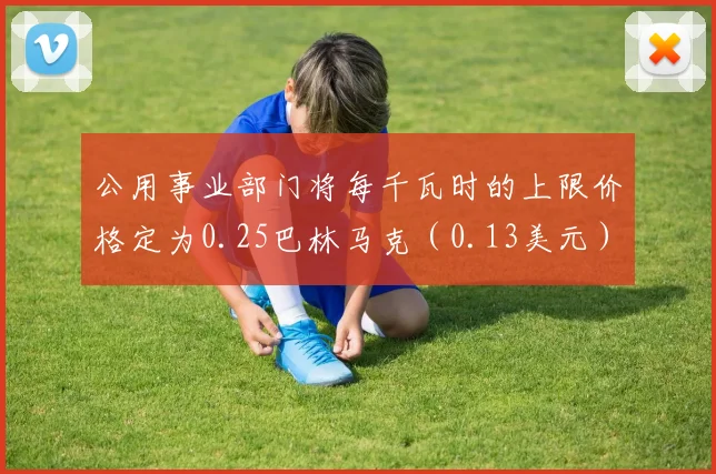 公用事业部门将每千瓦时的上限价格定为0.25巴林马克（0.13美元）
